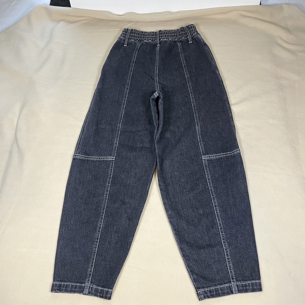 See By Chloe Pants Womens 34 IT Crystal Denim High Rise Wide Leg Elastic Italy